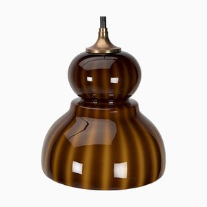 Space Age Brown Pendant Lamp from Peill & Putzler, 1970s