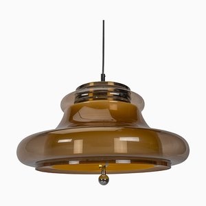 Space Age Brown Pendant Lamp from Herta, 1970s