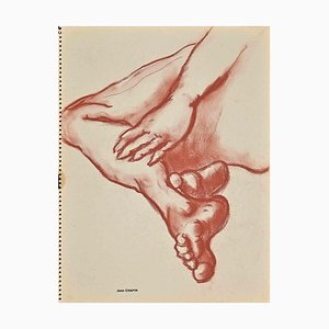 Jean Chapin, Frauenakt, Öl Pastell Zeichnung, Mitte des 20. Jh
