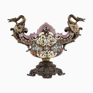 Majolica Jardinière mit Griffins