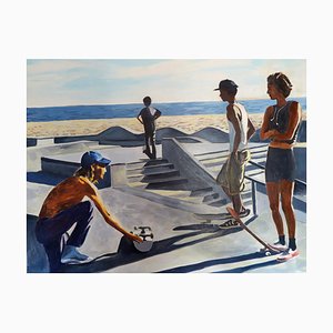 Karine Bartoli, Venice Beach Skate Park, 2022, Oil on Linen