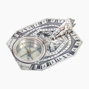 Pocket Sundial with Compass by Thomas Haye, Paris, France, 1700s