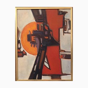 Pierre Havret, Abstract Composition, 1960s, Oil on Canvas, Framed
