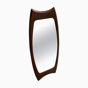 Mid-Century Italian Vertical Wall Mirror in Teak by Franco Campo and Carlo Graffi, 1950s
