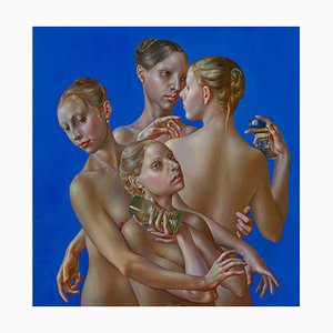 Normunds Braslinsh, Girls and Vine, 2021, óleo sobre lienzo