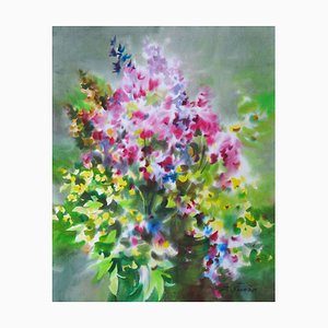 Zigmunds Snore, Bright Summer Flowers, 2020, Acquerello su carta