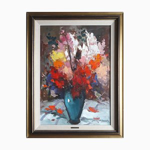 Gordon Geza Marich, Flowers, 1950s, Oil on Canvas
