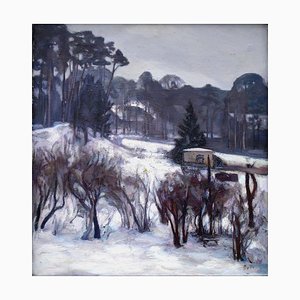 Biruta Delle, En Hiver, Huile sur Toile, Fin 20ème ou Début 21ème Siècle