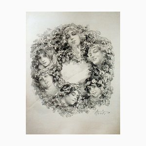 Papel Wreath, años 20, Litografía