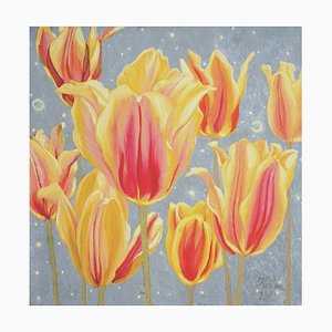 Kristine Kvitka, Tulipes Night Blossomed, 2012, Huile sur Toile