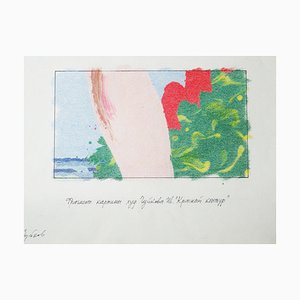 Ivan Chuikov, Fragmento de contorno rojo, 1982, Pastel sobre papel