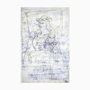 Vladimir Glushenkov, Addio Picasso, Matita su cartone, 1998