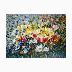 Uldis Krauze, Flower Garden, 2020, Oil on Cardboard