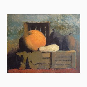 Edgars Verpe, Bodegón con calabazas, 1981, Óleo sobre cartón