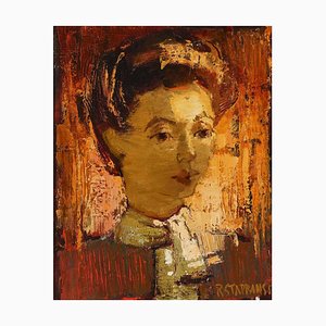 Raimonds Staprns, Portrait of Woman, 1955, Öl auf Leinwand