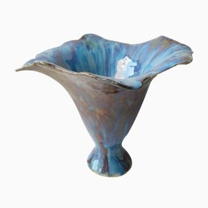 Blue Flower Vase in Stone Mass, 2010s