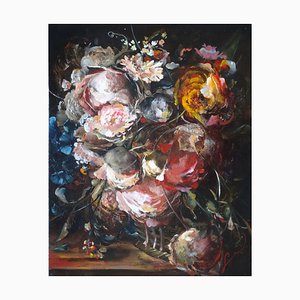 Arturs Amatnieks, Transformation : Still Life with Roses, 2021, Huile sur Toile