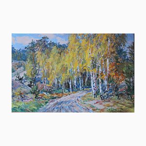 Arnolds Pankoks, Birches, 1980s, Oil on Canvas