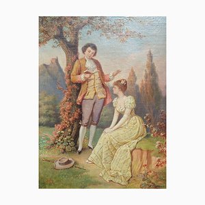 Amantes, principios del siglo XIX, óleo sobre lienzo