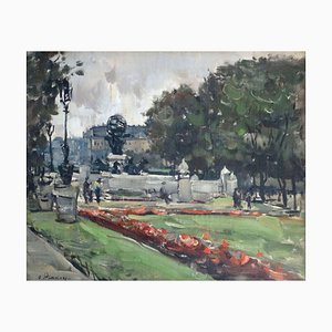 Placard Oto, Jardin Marco Polo, Huile sur Carton, 1930s