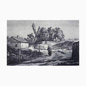 Piotr Petrovich Belousov, The Road from the Mill ,, Aguafuerte, 10x14,5 Cm, Aguafuerte y papel