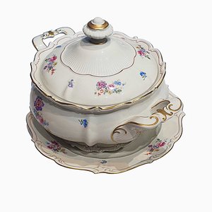 German Porcelain Tureen and Charger by VEB R,Reichenbach, Set of 3