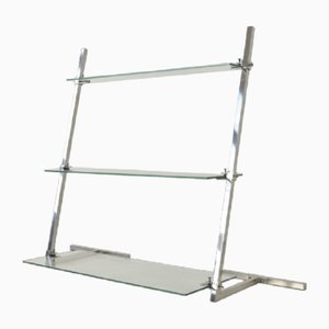 Mensola decorativa in tubo d'acciaio e vetro, Germania, anni '30