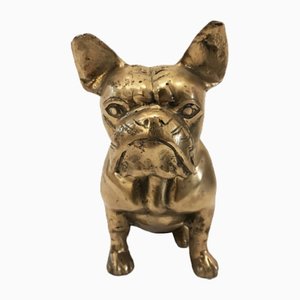 Messing Bulldogge Skulptur aus Messing, 1970