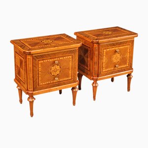 Inlaid Bedside Tables in Louis XVI Style, 1970s, Set of 2