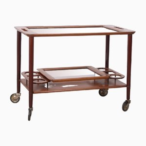 Serving Trolley in Wood and Glass by Cesare Lacca, 1950s