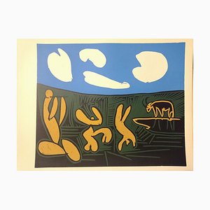 Pablo Picasso, Bacchanale 1, Original Linocut, 1962