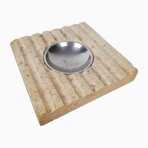 Large Travertine Ashtray in the Style of the Fratelli Mannelli, Italy, 1970s