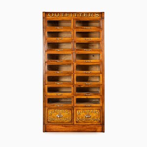 English Walnut 18-Drawer Haberdashery Cabinet, 1920s