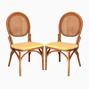 Chairs in Bamboo and Vienna Straw from Gervasoni, 1980s, Set of 2
