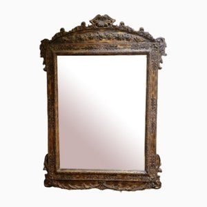 Espejo italiano con marco de madera tallada, década de 1900