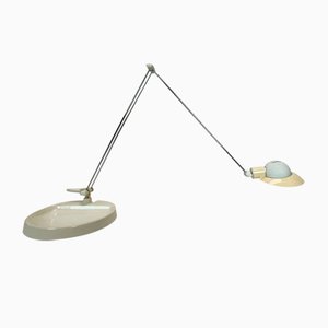 Postmodern Desk Lamp on Cast Iron Foot with Baseball Cap Lampshade, 1970s
