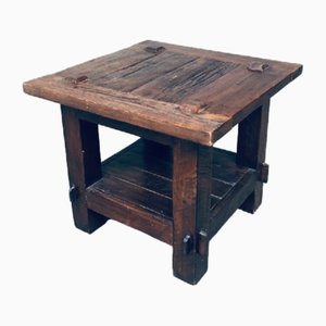 Wabi Sabi Style Oak Side Table, France, 1930s