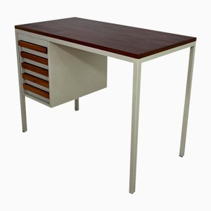 Industrieller Schreibtisch aus Metall & Holz, 1950er
