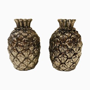 Italian Silver Plated Pineapple Shaped Salt & Pepper Shakers by Mauro Manetti, 1970s, Set of 2