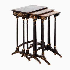 Tavolini a incastro in stile Regency, set di 3