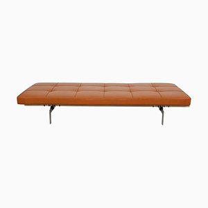 Walnut Aniline Leather PK-80 Daybed by Poul Kjærholm for Fritz Hansen, 2000s