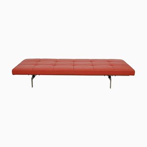 Sofá cama Pk-80 de cuero rojo de Poul Kjærholm para Fritz Hansen, años 2000