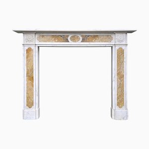 Antique Regency Statuary and Siena Marble Fireplace Mantel, 1850s