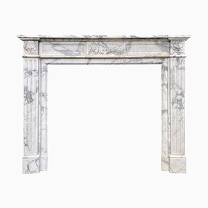 Ancient Louis XVI Arabescato Marble Fireplace Mantel, 1860s