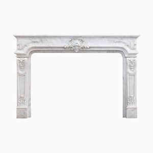 Large Antique French Fireplace Mantel in Marble