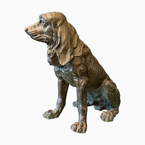 Vintage Dog Sculpture in Bronze, 1950