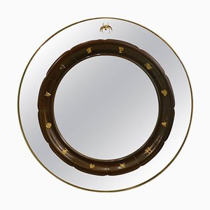 Specchio con cornice in ottone di Fratelli Marelli, Italia, anni '50