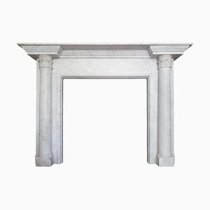 Cornice da camino Giorgio III architettonica in marmo di Carrara