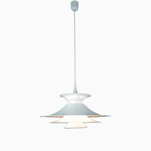 Lampada a sospensione Radius bianca di Eric Baslev per Fog and Mørup, anni '60