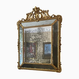Espejo monumental francés bañado en oro, 1880